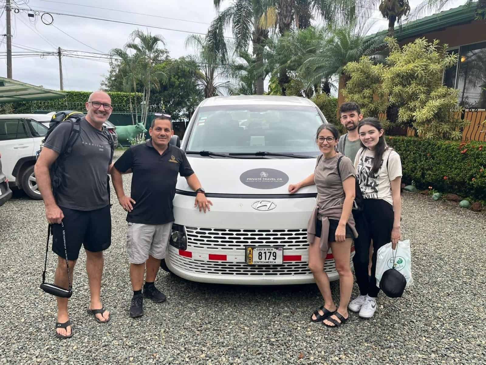 Costa Rica private shuttle on a coastal road